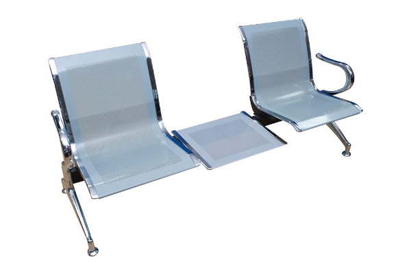 Image 2-Seater Reception Chair  w/Table - Chrome