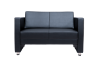 Image 2-Seater PU Sofa - Black