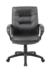 Boss Medium Back Leather Plus Chair - Black