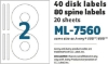 Picture of 46-020 Maco CD/DVD Labels Matte (40) #ML7560
