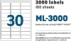 Picture of 46-000 Maco Laser/Inkjet Labels 1x2-5/8 (3M) #ML-3000
