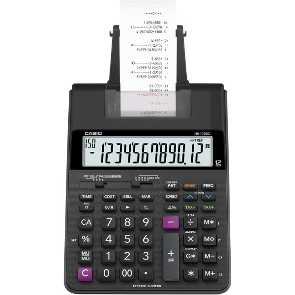 Picture of 09-203 Casio HR-170RC 12-Digits Printing Calculator