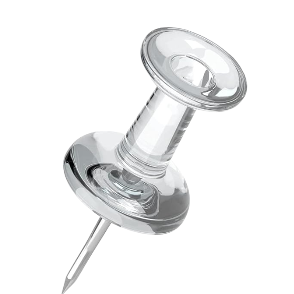 Picture of 63-009 CF Stationery Push Pins (100) Clear